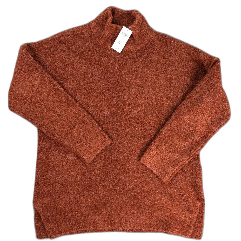 Abercrombie & Fitch Sweater Women’s Large Rust Orange Mock Neck Cozy Knit NWT